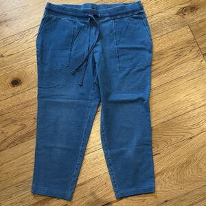 Blue Drawstring Ponte Knit Pants😊
